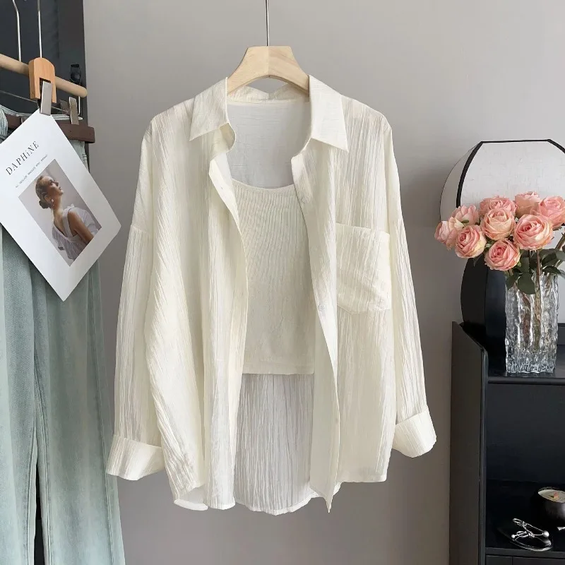 Wrinkle-Resistant Sun Shirt - Loose Fit UV Protection Cover-Up