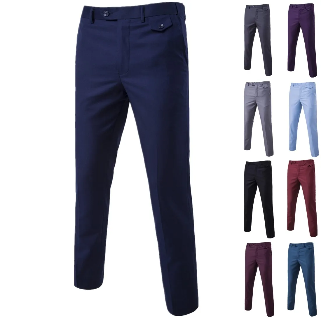 2023 Fashion New Men\'s Casual Boutique Business Suit Trousers / Male High Quality Slim Solid Color Dress Pants