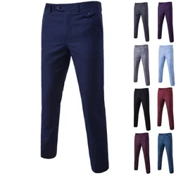 2023 Fashion New Men's Casual Boutique Business Suit Trousers / Male High Quality Slim Solid Color Dress Pants