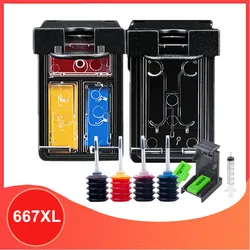 667XL Refill Kit Compatible for HP 667 for HP667 Ink Cartridge Deskjet Advantage 1275/2374/2375/2376 2376/2775/2776