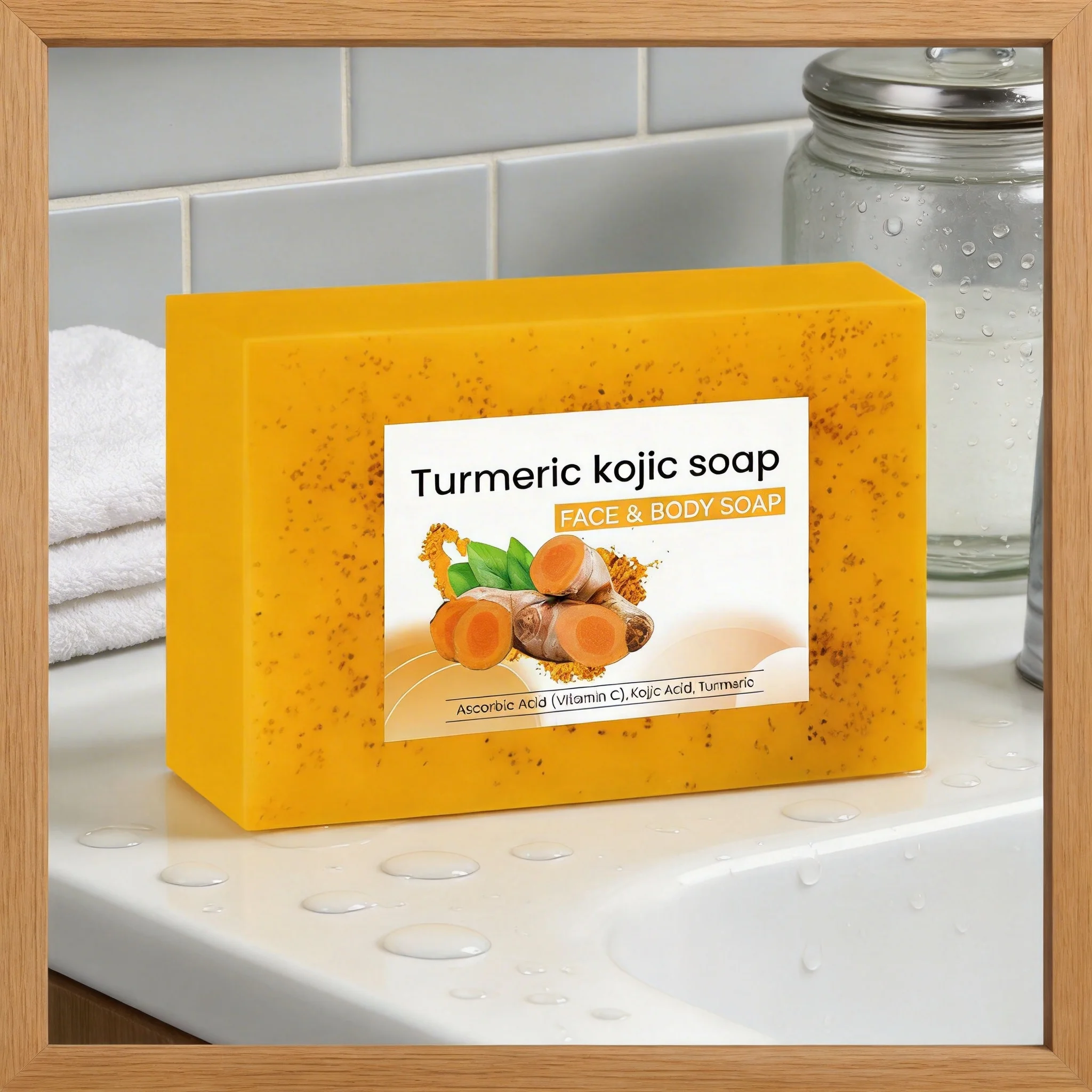 1/2/3PCS Turmeric Kojic Acid Soap For Dark Spots Brightening & Moisturizing Turmeric Soap Bar,Gentle For Face And Body Wash Skin