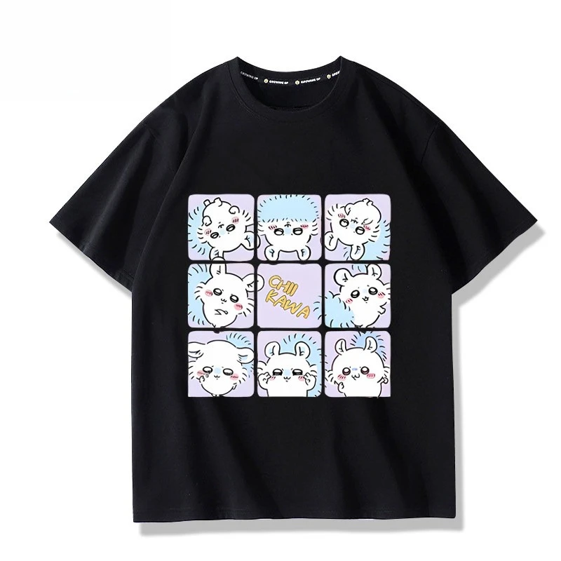 Japanese Kawaii Chiikawa Restaurant Staff Graphic Tee Unisex Soft Cotton Cute Anime Casual Short Sleeve Streetwear Tshirt