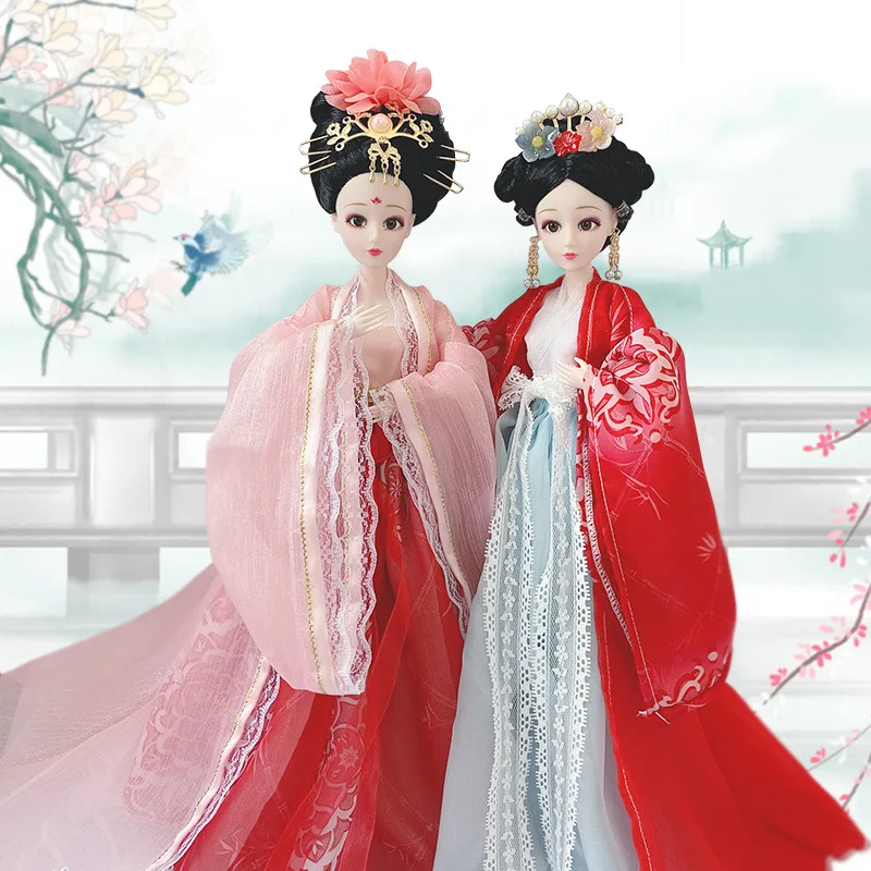 Ancient Dress Women Costume Doll 30cm Chinese Imperial Concubine Court Fairy Suit Girl Princess Toy Simulation