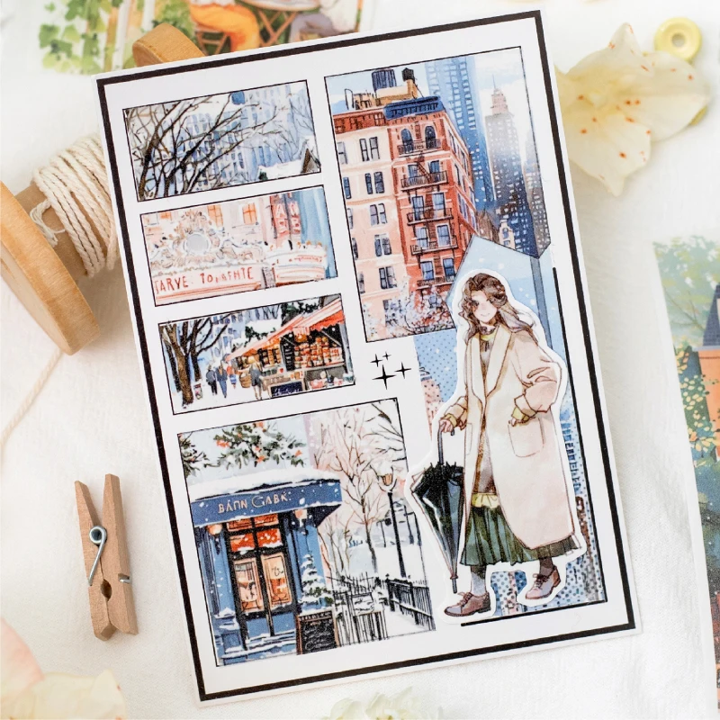 80 مللي متر x 2 متر أربعة مواسم مشهد اشي الشريط ل سجل القصاصات مجلة DIY بها بنفسك مخطط جراب هاتف دفتر الديكور الحرفية هدية لوازم