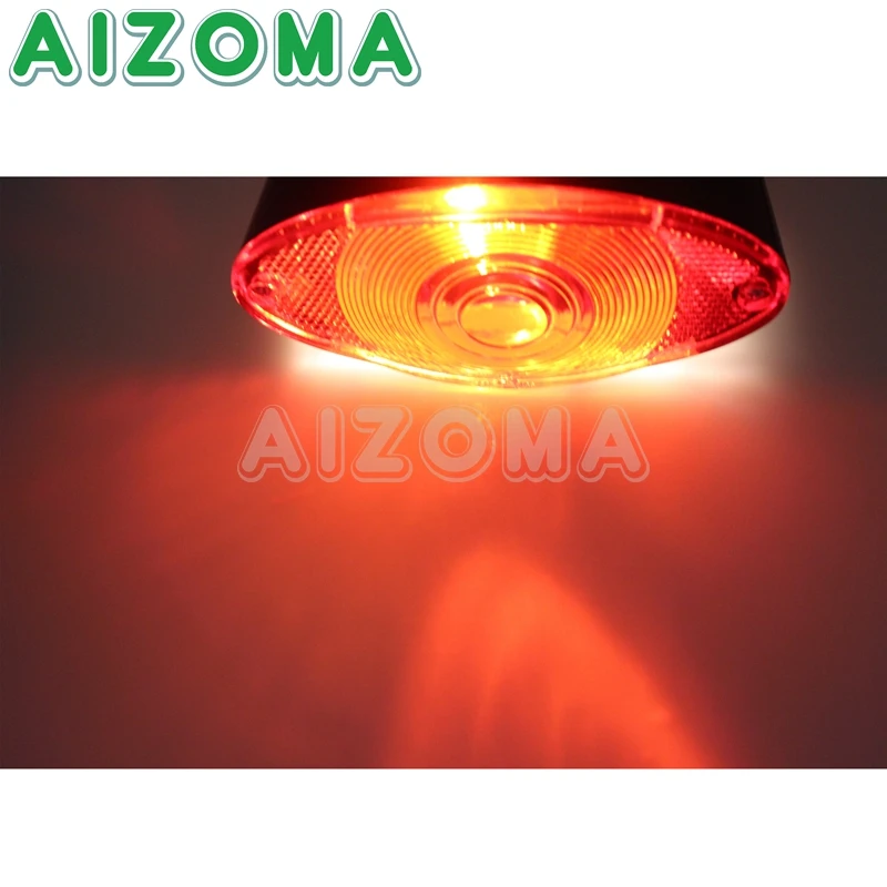 Motorcycle 12V Cat Eye Taillight ABS Red Brake Lamp License Plate Light Universal For Harley Softail Chopper Cafe Racer Bobber