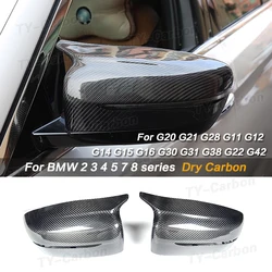 LHD RHD Dry Carbon Fiber Exterior Side Rearview Mirror Cover For BMW 2/3/5/7/8Series G20 G28 G22 G23 G30 G42 G11 G12 G14 G15 G16