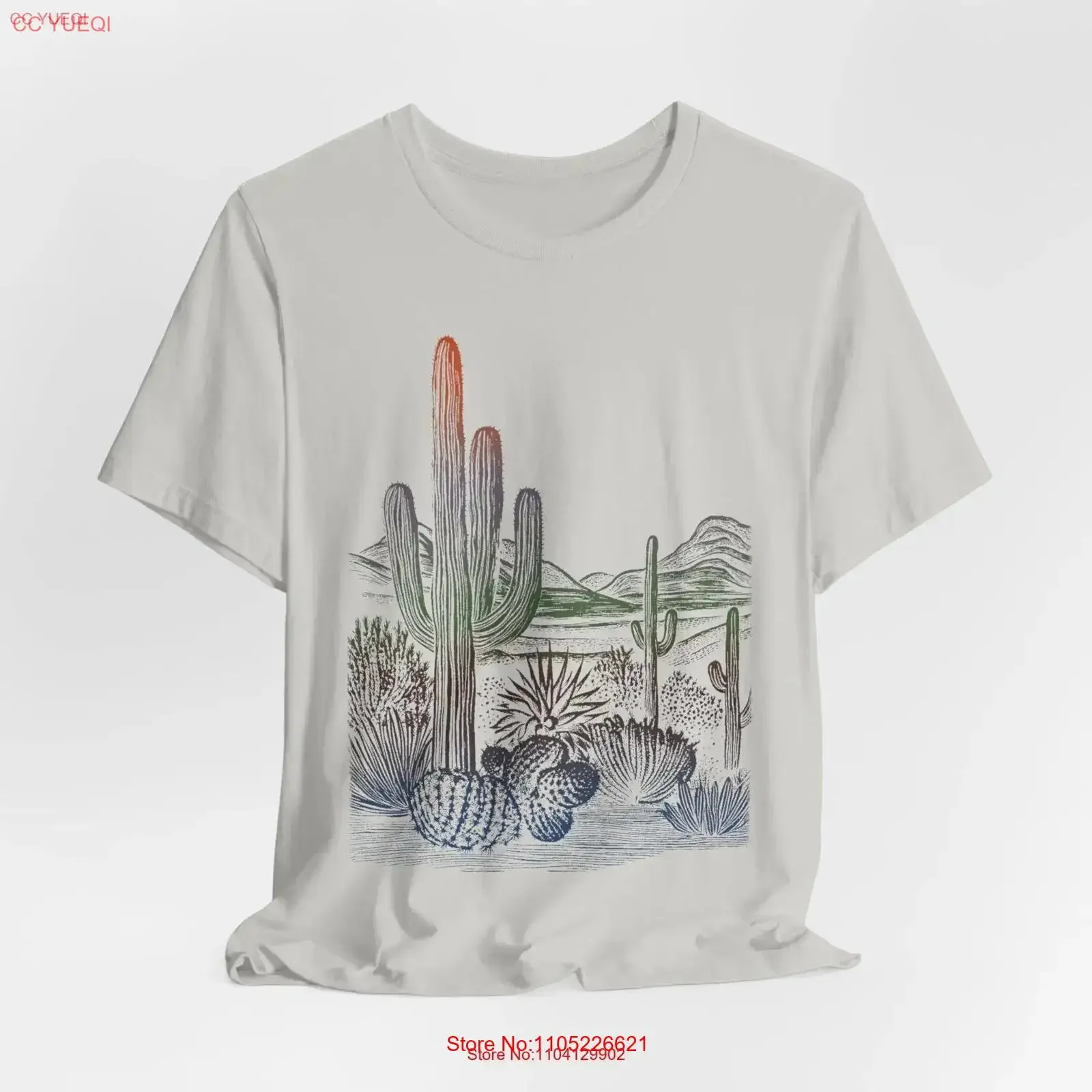 Cactus Garden Boho T Shirt Flower Lover Cute Cacti Vintage Style for her vintage Washed Slightly Soft homme streetwear Stylish
