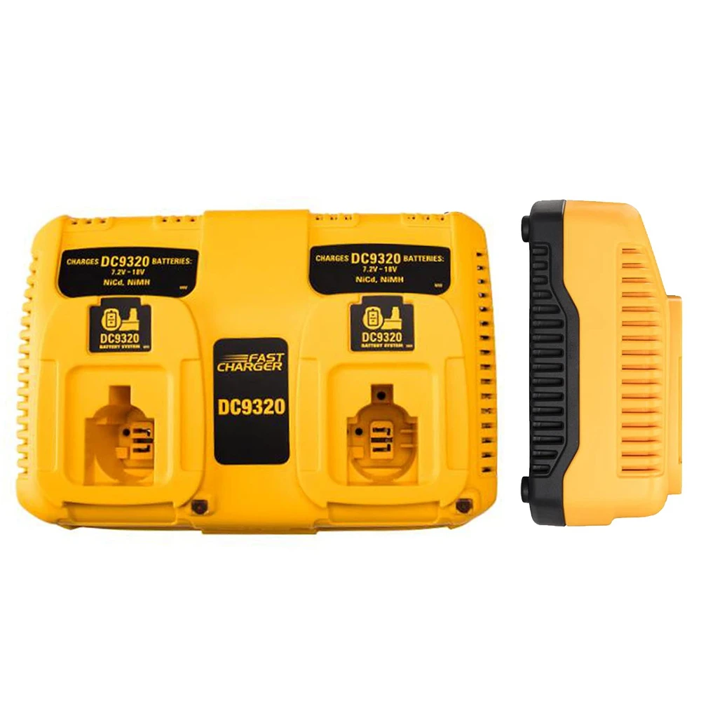 DC9320 Battery Charger Portable Rapid Charger Dual-Port Charging Station Compatible with For Dewalt 7.2V-18V NiCd/NiMH Batteries