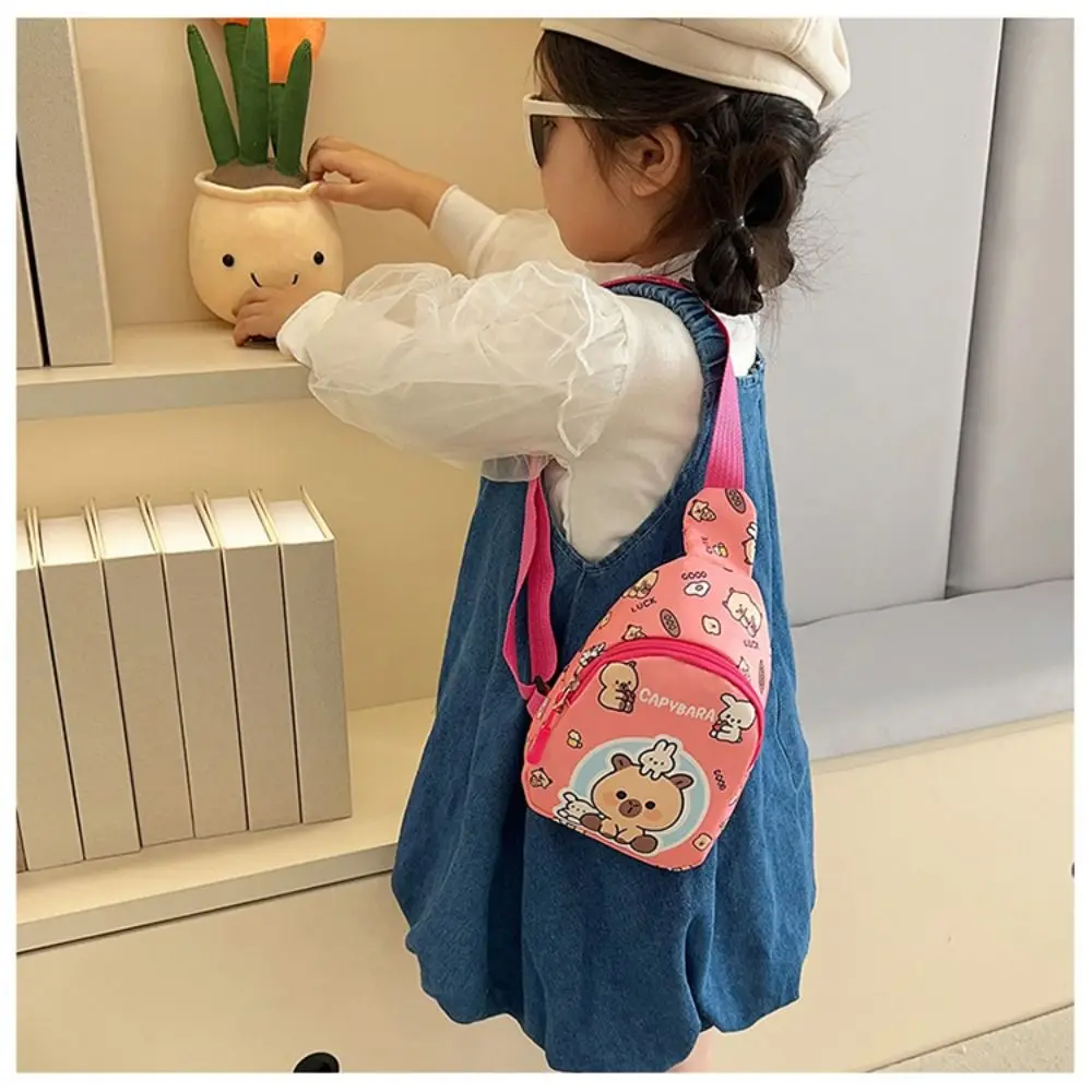 جديد الكرتون كابيبارا حقيبة صدر للرجال حزام الكتف قابل للتعديل النايلون الأطفال حقيبة كروسبودي حقيبة كتف الهدايا