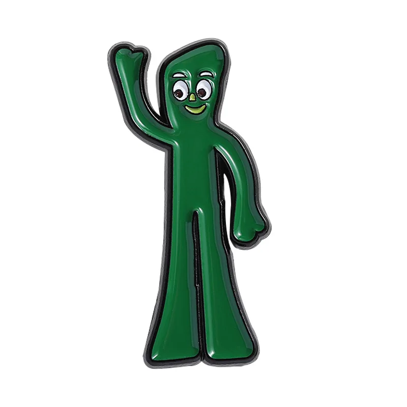 Anime character series brooches cartoon cute little green man shape alloy badges clothing accessories pins as gifts for friends