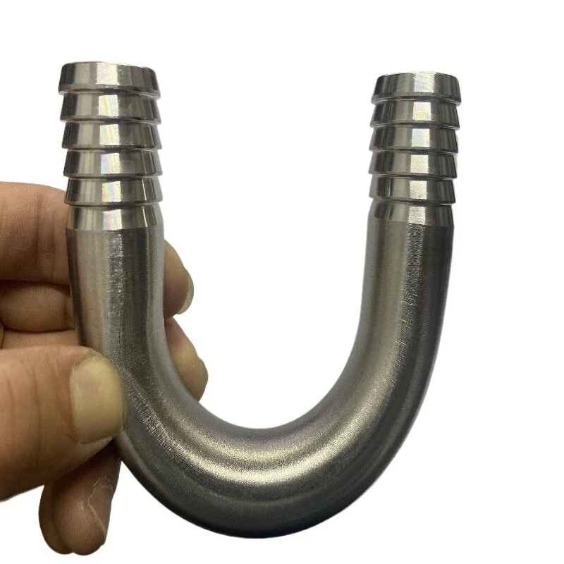 5PCS 304 Stainless Steel U Type Barb Hose Connector, U Shape Water Nozzle Pipe Fitting for Fish Tank Hose 6/8/10/12/16mm