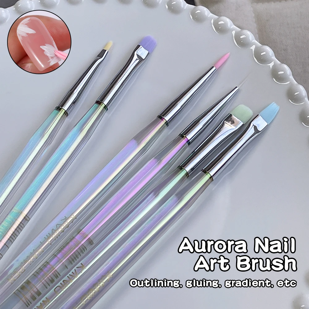 Kaniu Professionelle Nagel Phototherapie Stift Aurora Serie Transparent Griff Nagel Pinsel Für Acryl UV Gel Malerei Maniküre Werkzeug