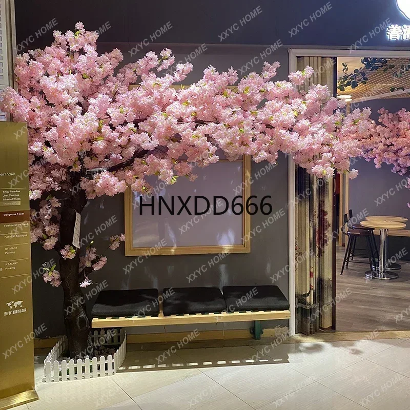 Simulation cherry tree peach blossom  simulation flower fake tree large Internet  wishing tree company lobby entrance decoration