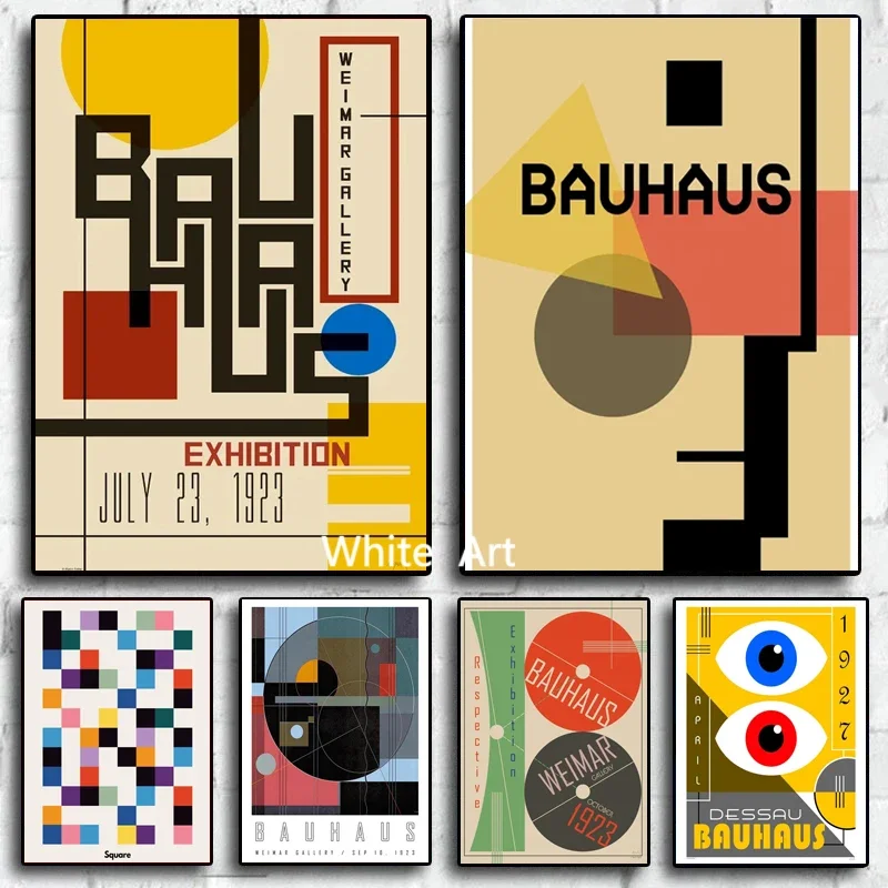 

Bauhaus Abstract Poster Vintage Canvas Painting HD Printing Modern Wall Art Pictures Living Room Bedroom Decorative Aesthetics