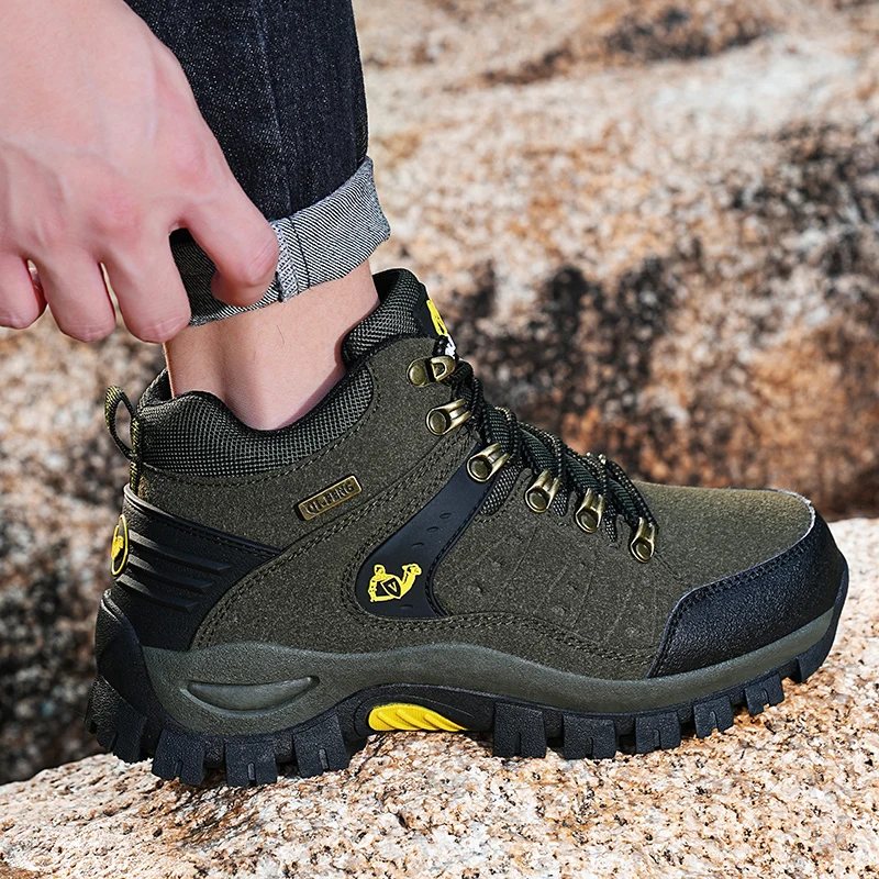 Trendy Classic Men Ankle Boots Wear Resisting Hiking Shoes Cow Suede Men Boot Comfortable Walking Sneaker For Man Tactical Shoes