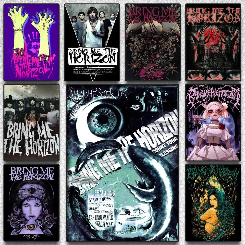 Bring Me The Horizon Band Metalcore Poster Self-adhesive Advanced Aesthetic Printing Paper Wall Art for Living Room Home Decor
