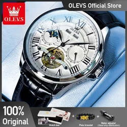 OLEVS 7013 Mens Watch Original Waterproof Multifunctional Luminous Automatic Mechanical Watch Moon Phase Watches Luxury Men