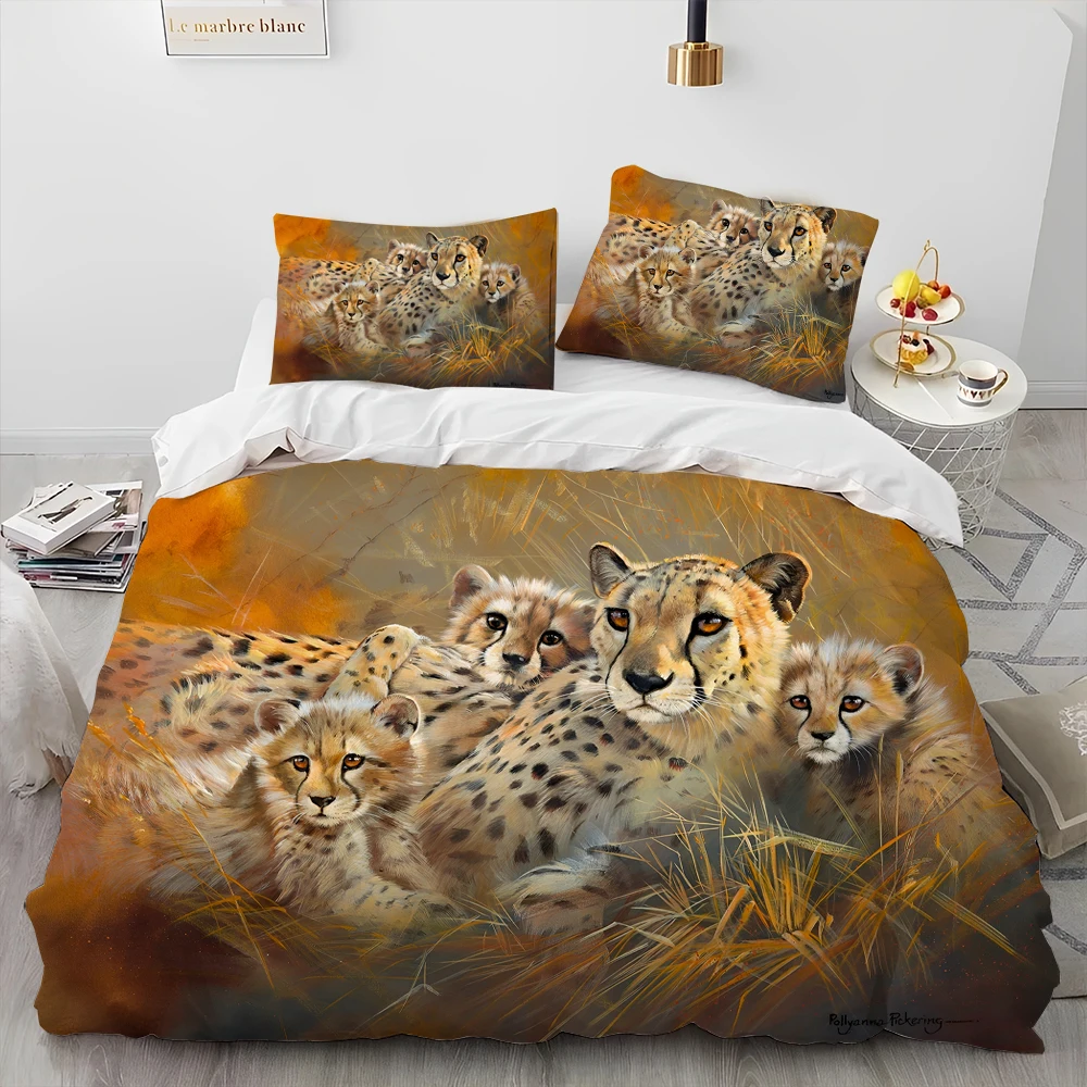 Imagem -04 - Animal Bedding Grupo Tigre Leopardo Lobo Luxo Comforter Capa de Edredão Bed Grupo Quilt Cover Fronha King And Queen Size 3d