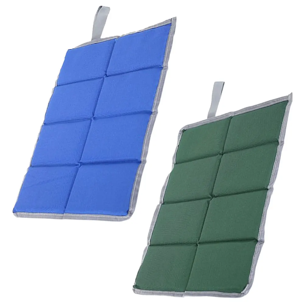 

2pcs Camping Cushions Foldable 600D Oxford Cloth Outdoor Seat Pads Picnic Mat Lightweight Green Blue