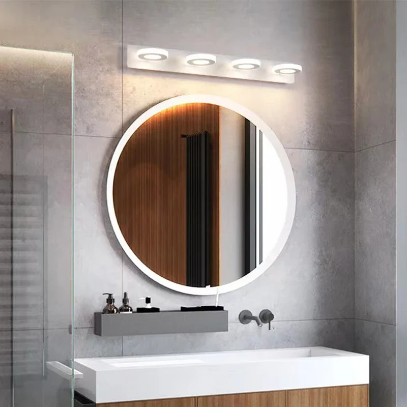 Bathroom Mirror, Headlight, LED, Bathroom, Toilet, Washbasin, Vanity, Makeup, Beauty, Wall Lamp, Nordic Modern, Minimalist