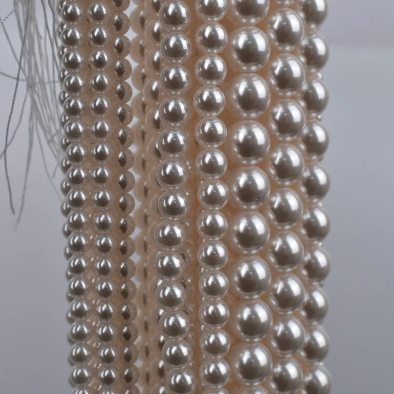 White round Imitation Shell Pearl Beads 4/6/8/10mm Loose Spacer Beads for DIY Jewelry Making - Necklace Earring Bracelet Garment