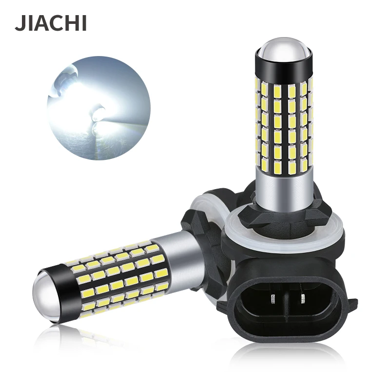 Jiachi 2PCS H27 881 880 LED 3014Chip 78SMD Car Running Light Driving Fog Light Projector Lens Bulb Lamp Cool White 6500K 12-24V