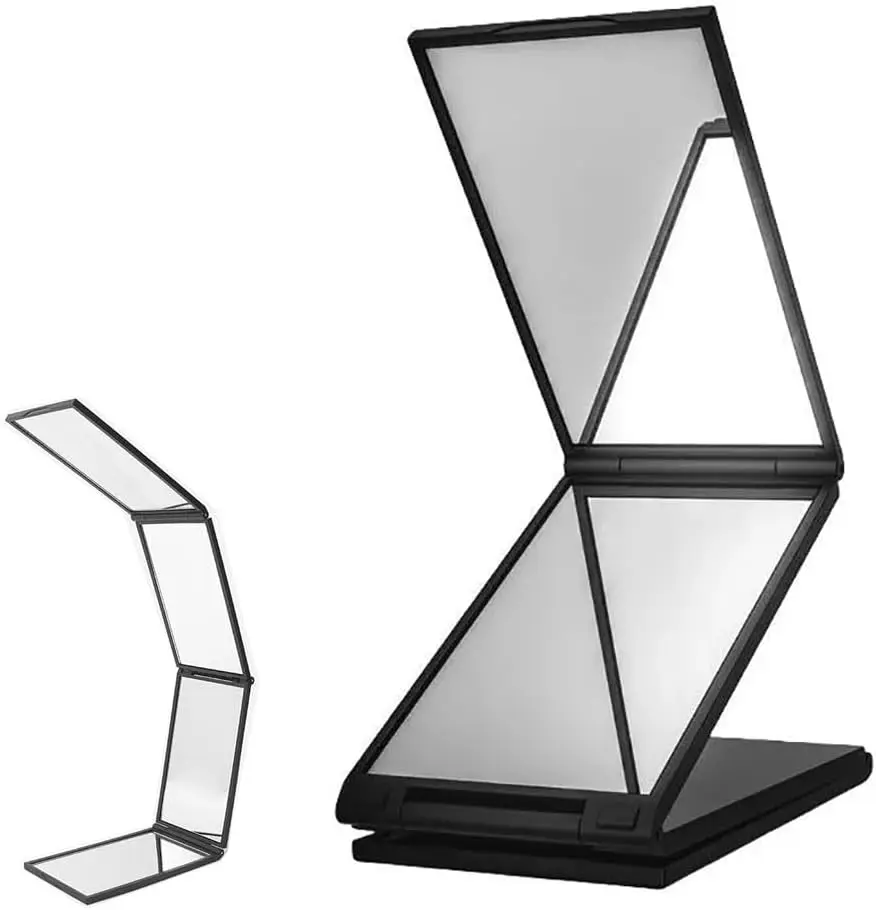 

Складное 4-стороннее зеркало для макияжа, вращающееся, портативное, настольное, для самостоятельной стрижки, укладки, ухода, использования парикмахерами и в автомобиле, 1 шт.