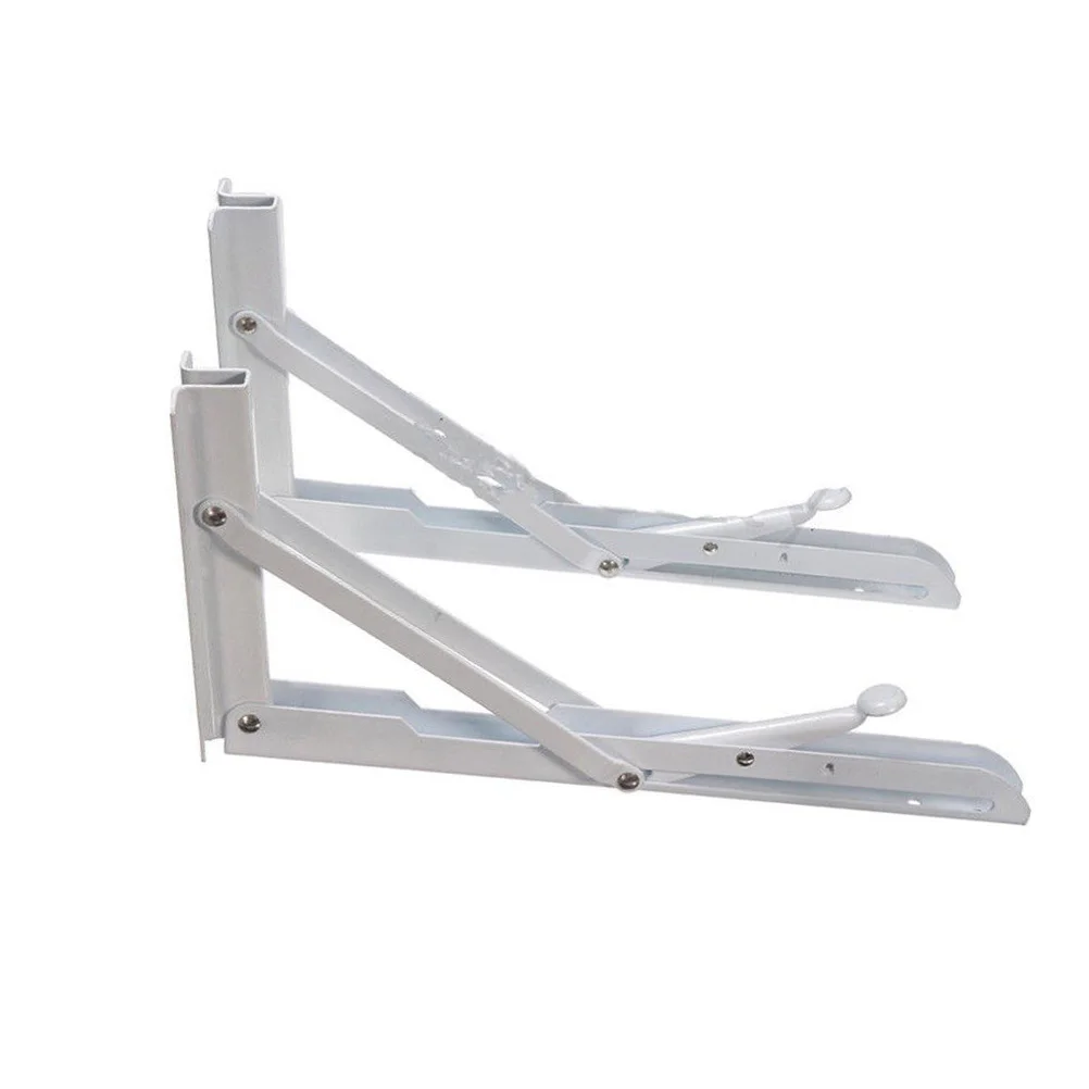 

2pcs 90 Degree Folding Triangle Shelf Bracket Spring Loaded Wall Mounted Support For Flat Surface Pipe Fixing Hinge Lock