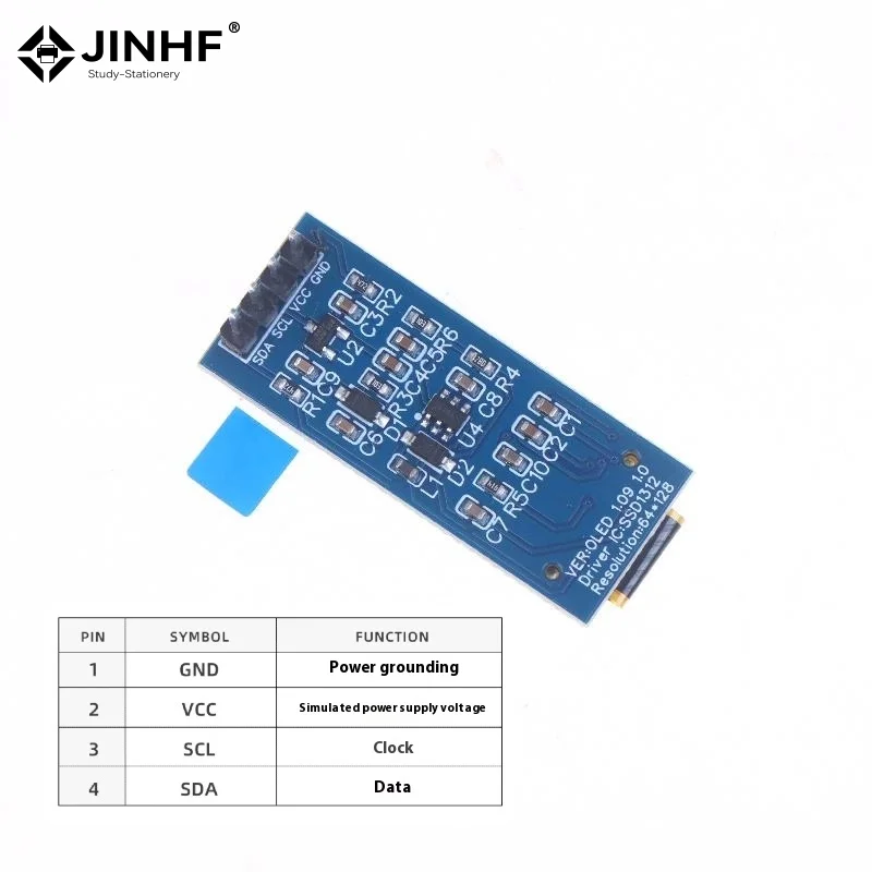 Módulo de pantalla OLED de 1,09 pulgadas 128x64 SSD1312 I2C interfaz de 4 pines para Arduino Raspberry Pi vista amplia de baja potencia