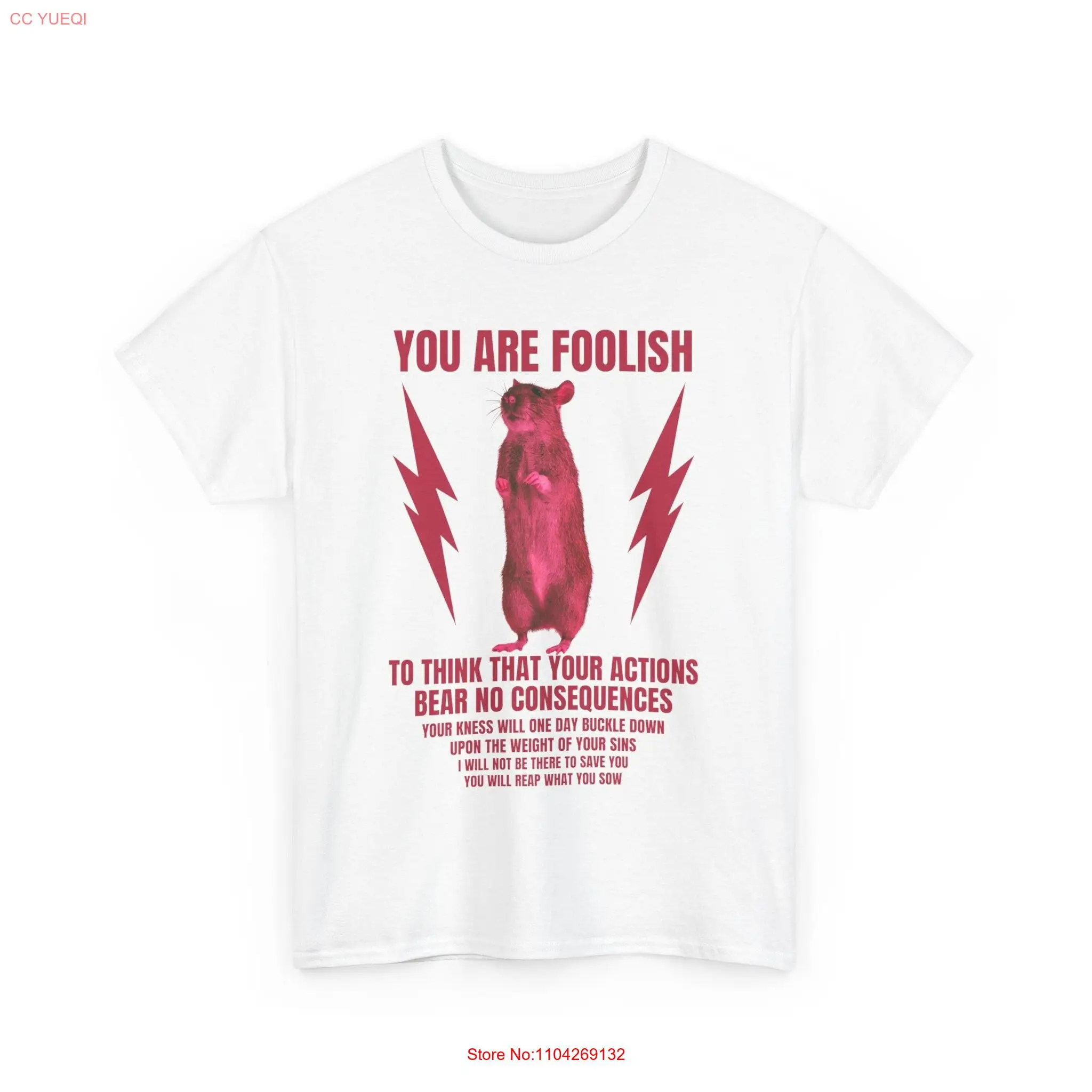 You Are Foolish Rat T shirt Cursed Meme Y2k Innappropriate shirts for Woman Offensive that go hard Realistic