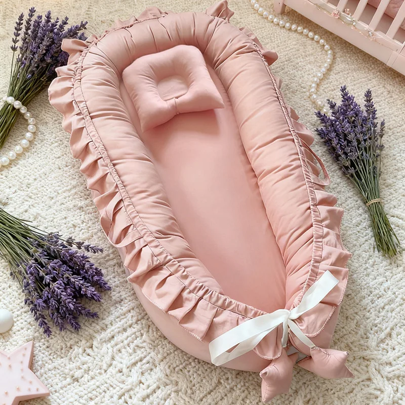 Baumwoll-Babybett Praktisches Neugeborenen-Bettchen Mittelhohes Babybett Erweitertes Babybett Babybett-Umfang