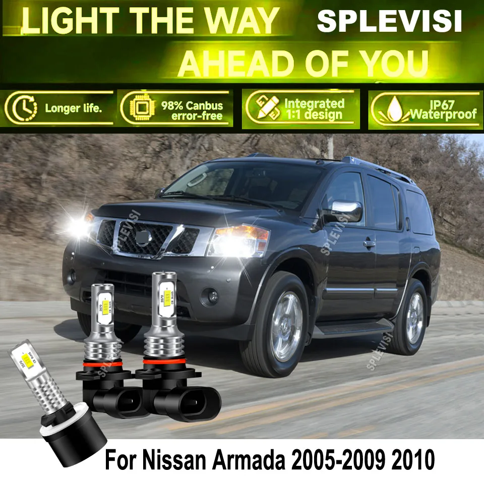 LED Headlight High Low Beam Foglight - enables road signs to be seen clearly For Nissan Armada 2005 2006 2007 2008 2009 2010