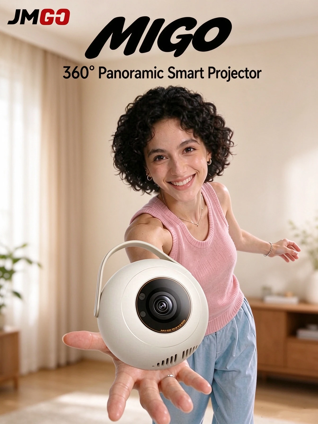 JMGO MIGO DLP Projector 750CVIA Android 360° Panoramic Smart Projection with Real-time Seamless Automatic Keystone Correction