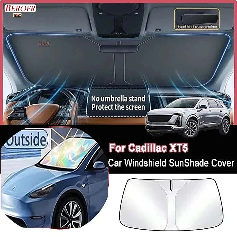 For Cadillac XT5 2019-2026 Car Windshield Sunshade Cover Front Window Sun Shade Heat Insulation Summer Auto Accessories