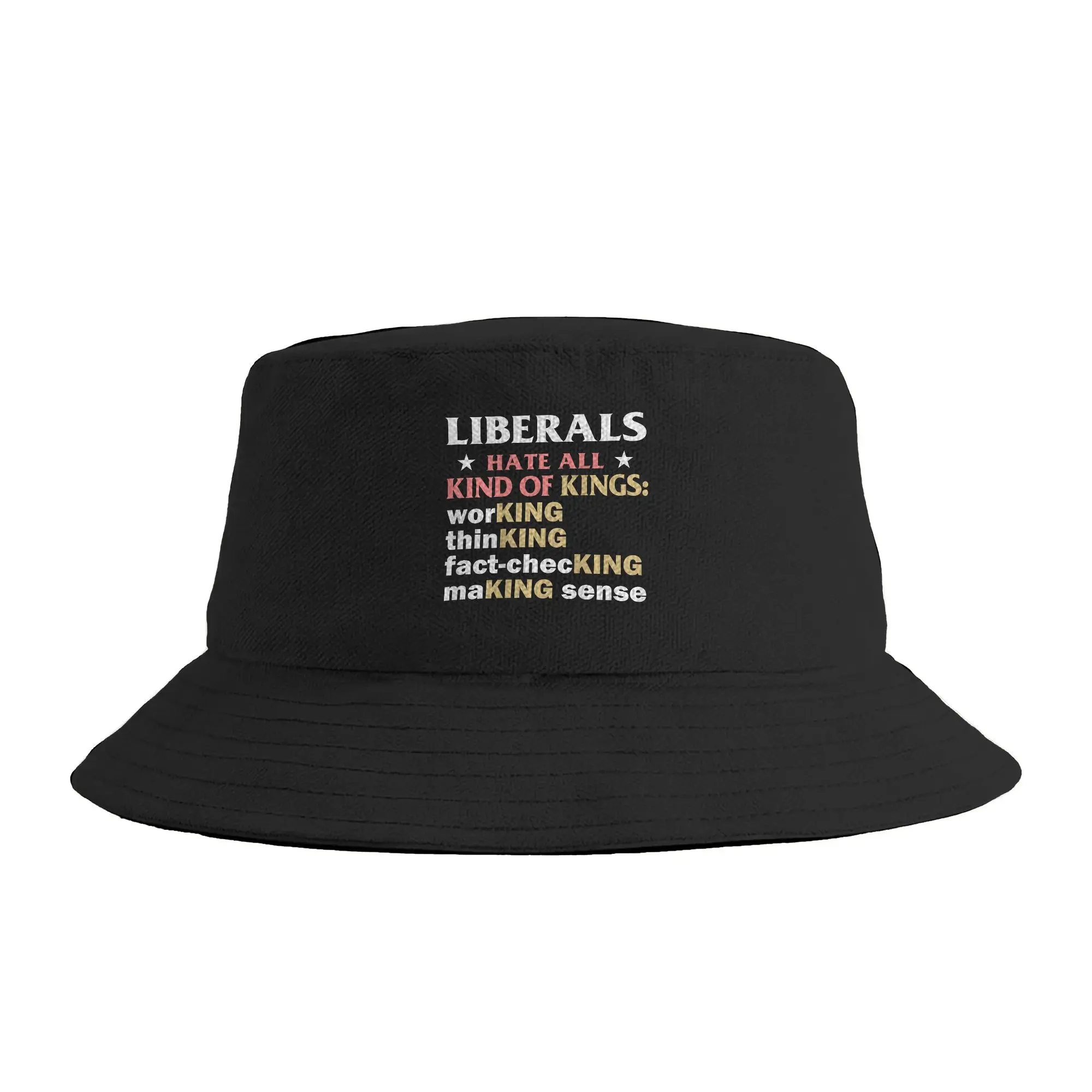 Men Women Liberals Hate All Kinds of Kings Bucket Hat  Portable Fisherman Hats Summer Classic Hunting Caps Street Style Sun Hat