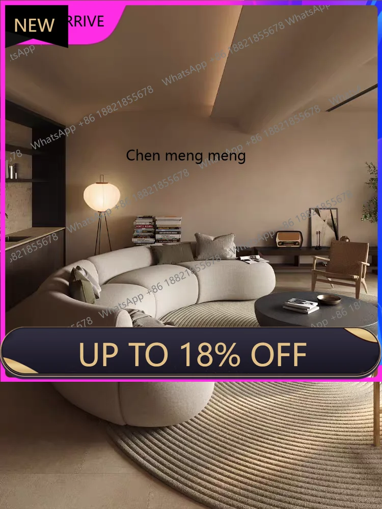 

M78 Curved fabric sofa modern light luxury living room special-shaped corner combination