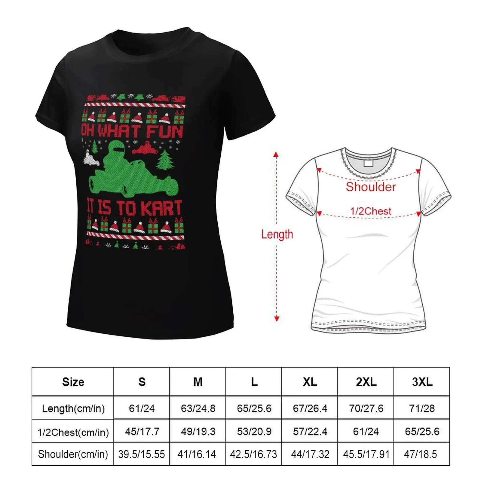 Go Kart Lelijke Kerst T-Shirt Blouse Vrouwelijke Schattige T-Shirts Voor Vrouwen