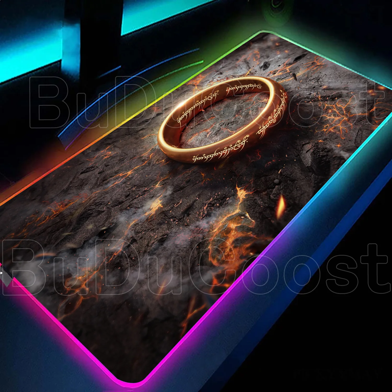 

RGB Mouse Pad HD Cool The L-Lord of The Ring Mousepad Gamer Pc Cabinet Games Computer Desks Desk Accessories Keyboard Mat Gaming