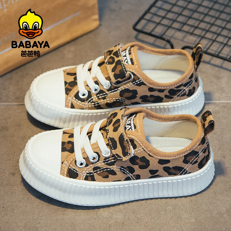 Babaya Children's Canvas Shoes Girls Casual sneakers Breathable 2023 Spring Leopard Print Boys Shoes Baby Kids Shoes for Girl