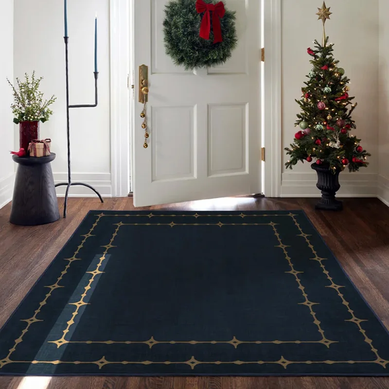 Minimalist Black Living Room Large Area Carpet Line Creative Bedroom Carpet Black Brown Home Decoration Rug Stain-resistant Rugs