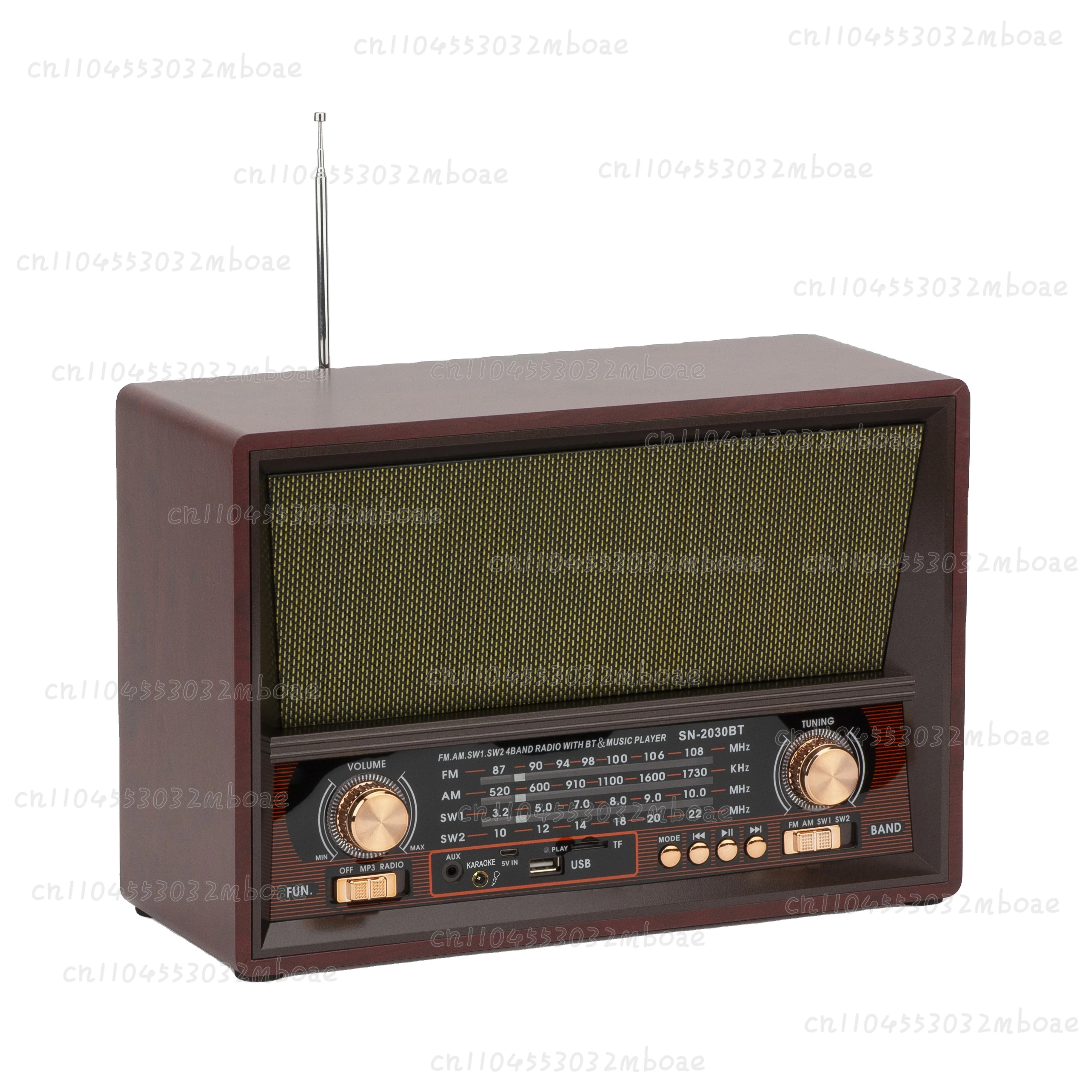 2026 Latest Portable FM Radio with Built-In BT 40 Stations Wooden Frame USB and Bluetooth Features Home AM/FM Internet Radio