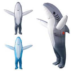Adult Halloween Inflatable Costume Shark Blow Up Air Suit Carnival Party Cosplay Outfit Cute Fancy Dress For Men Women