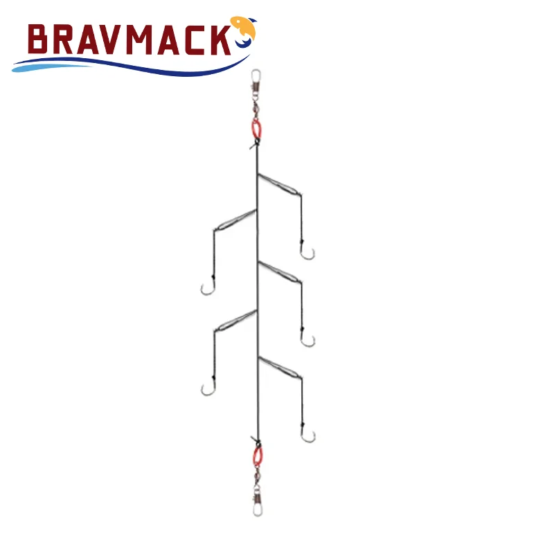 5 قطعة/الحزمة خطافات سلسلة 3 # -13 # خطاف صيد من الفولاذ الكربوني العالي، خطاف صيد دوار واحد، خطاف حاد شائك #4