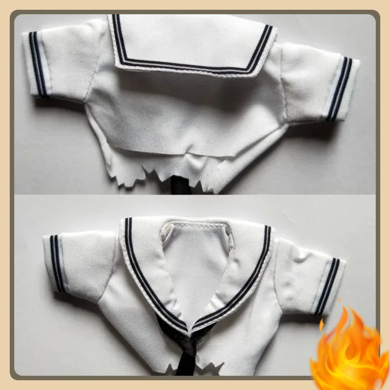 

1/6 Scale Female Soldier White Sailor Suit Student Style Navy Style Lapels Clothes Model for 12'' Doll Toys Accessory Collection