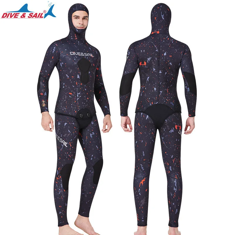 

7MM CR Neoprene Wetsuit Open Cell Free Diving Suit Camouflage Fullsuit Mens Snorkeling Swimming Spearfishing Wetsuit