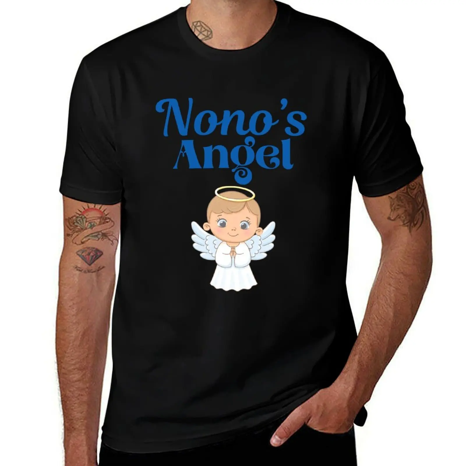 Nono's Angel – Camiseta con mono para bebé y niño pequeño, padrino griego, camiseta de verano, camiseta de manga corta, camisetas blancas lisas de anime para hombre