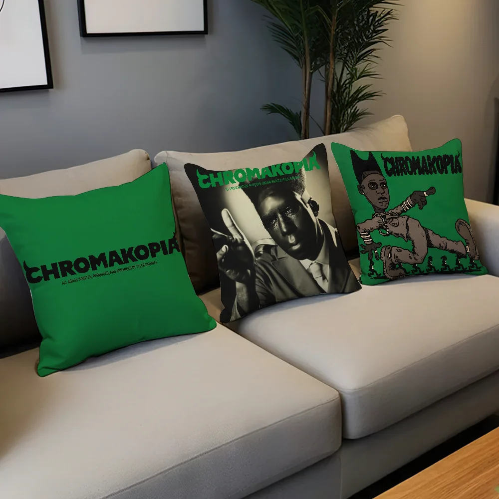 Singer Tyler the Creator chromakopia Pillow Case Sofa Decorative Home Double-sided Printing Short Plush Cushion Cover