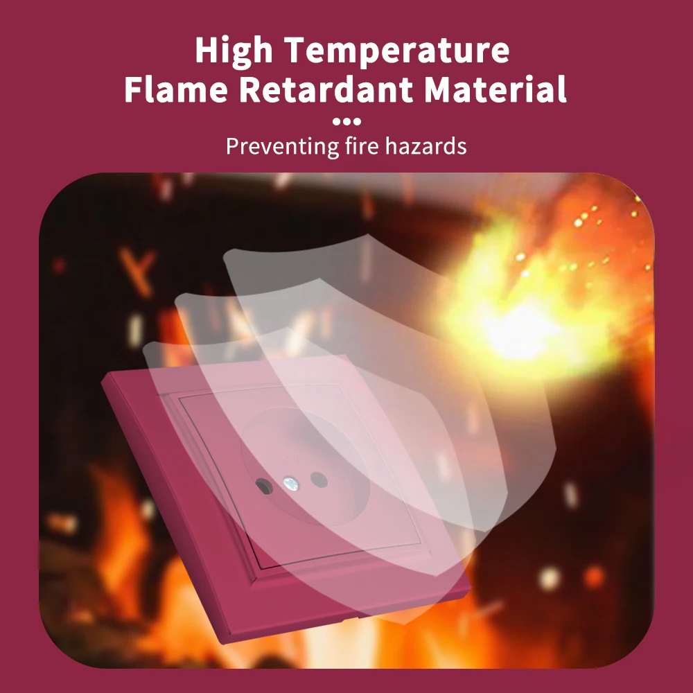 WESA-Prise de courant murale en plastique rouge, prise électrique UE, sans terre, arrang, peinture en aérosol