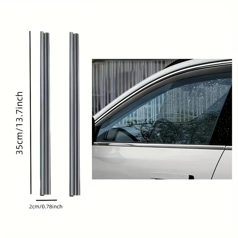 2pcs Rubber Car Side Window Windshield Wipers - Left Side, Clear View For Driver And Passenger Window