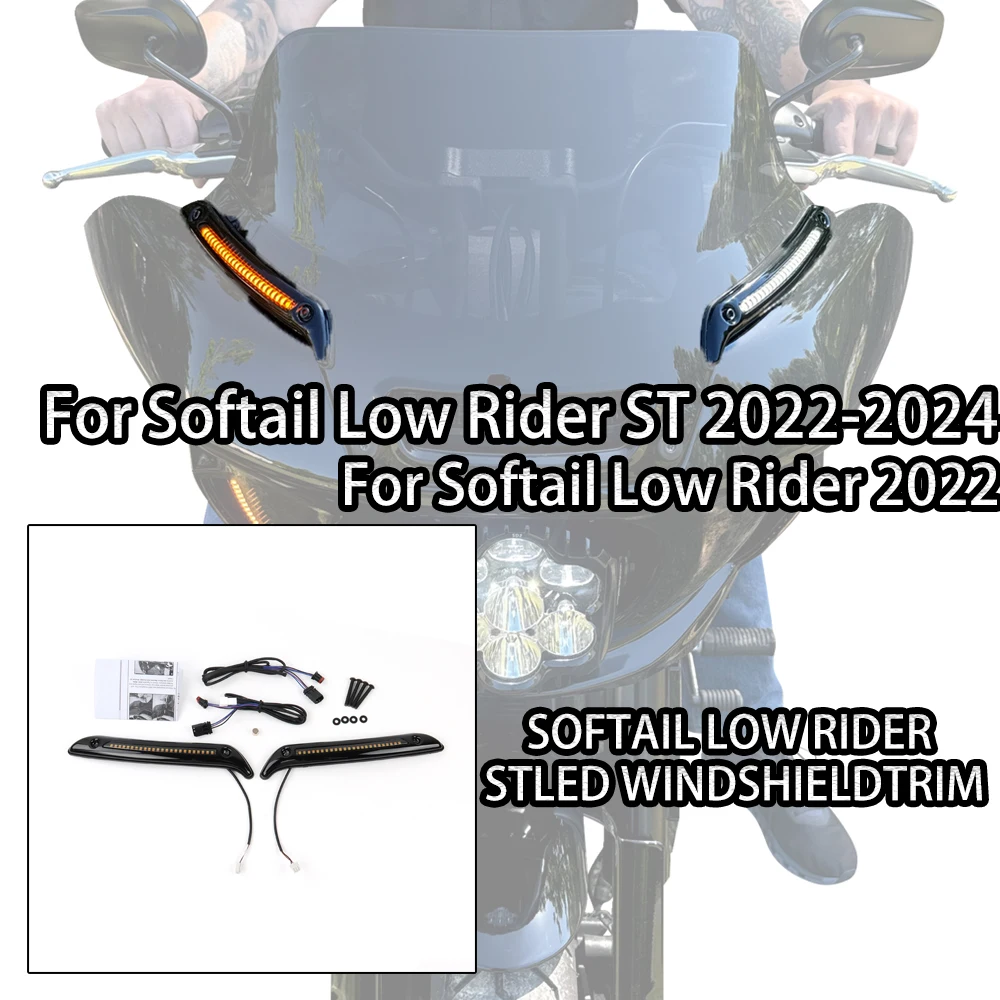 2022-2024 NEW Motorcycle WHITE RUN LIGHT Windshield decorative light For Harley Softail Low Rider ST El Diablo FXRST FXLRST